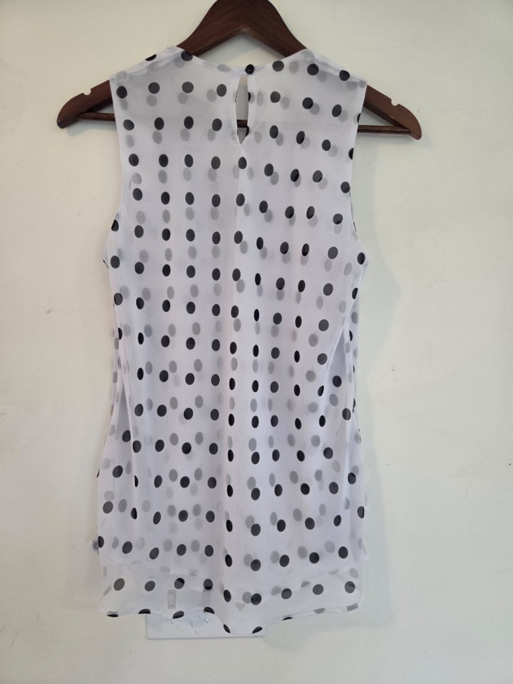 Joseph Ribkoff tank top polkadot 8 black/white tiers sleeveless wedding guest - Picture 6 of 8